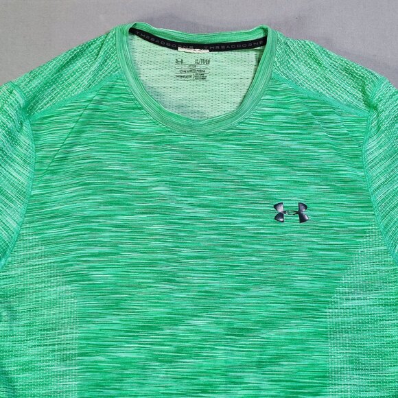 Under Armour Heatgear Threadborne T-shirt Mens size XL green long sleeve - Picture 2 of 9